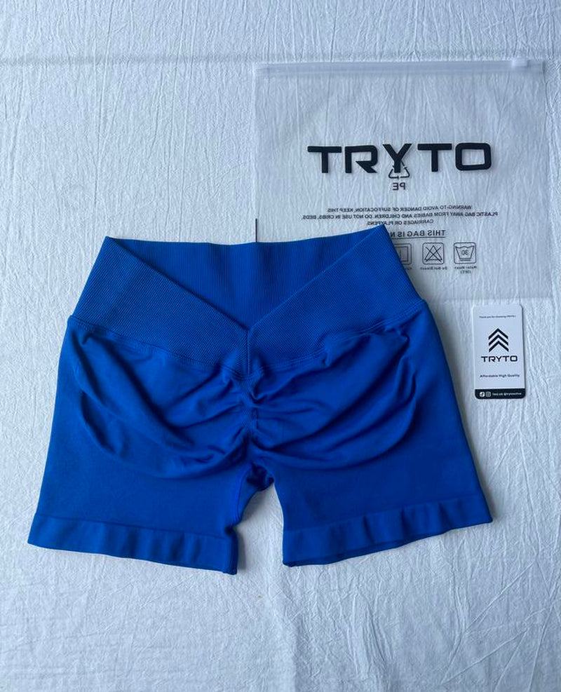 TRYTO LJ V-Back Scrunch Shorts Sports Yoga Women Workout Fitness Sportswear Activewear Gym Outdoor Running Short