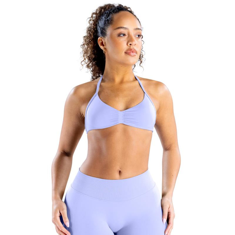 DEEFY Impact Strappy Bra Fitness Gymwear Halter Sportstop Open Back Padded Gym Workout Sportswear Women Seamless Tank Activewear Tops Low Impact Bra Gym